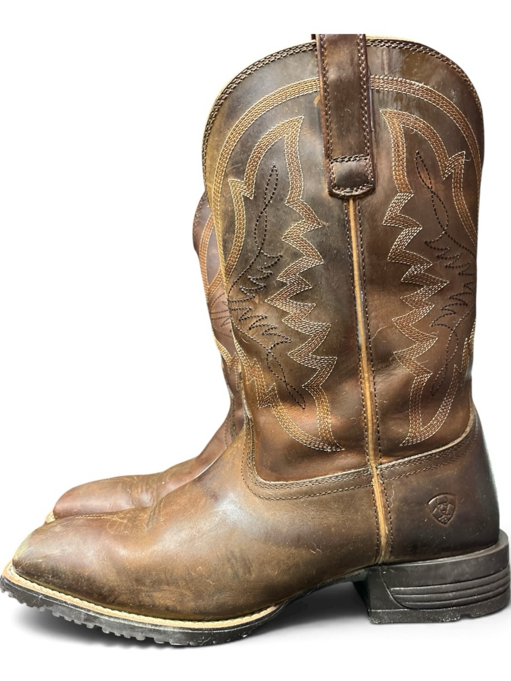 Ariat Men’s Leather Work Boots/Cowboy Boots, Brown Size 12 EE (Wide)